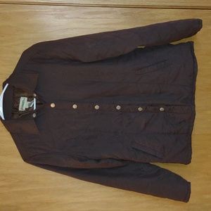 Gander Mountain MTN brown quilted jacket coat women's medium snap enclosure